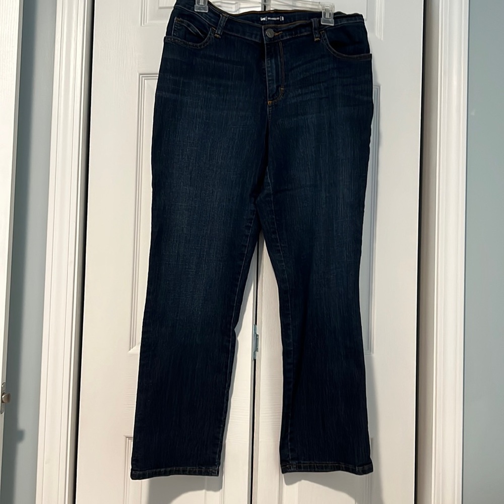 Lee denim relaxed jeans, never worn, size 12, 31” inseam.